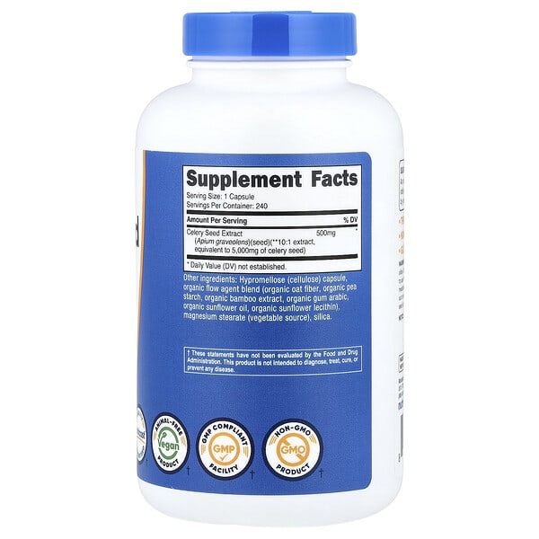 Alternative view of Nutricost, Celery Seed, 500 mg, 240 Capsules