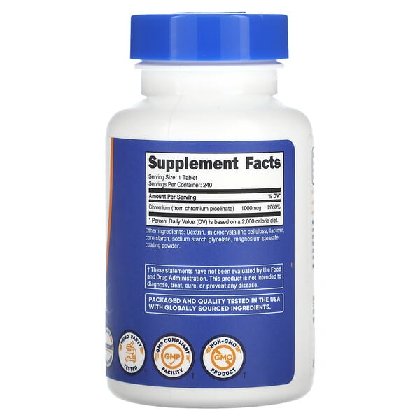 Alternative view of Nutricost, Chromium Picolinate, 1,000  mcg, 240 Tablets