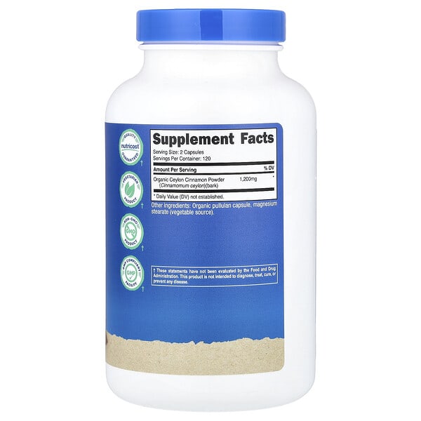 Alternative view of Nutricost, Cinnamon, 240 Capsules (600 mg per Capsule)