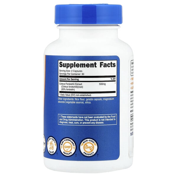 Alternative view of Nutricost, Coleus Forskohlii, 60 Capsules (250 mg per Capsule)