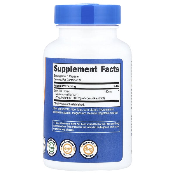 Alternative view of Nutricost, Corn Silk, 150 mg, 90 Capsules