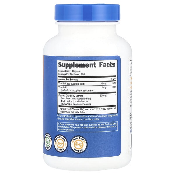 Alternative view of Nutricost, Cranberry with Vitamins C & E, 120 Capsules