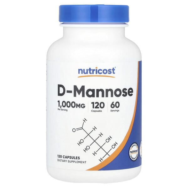 Nutricost, D-Mannose, 120 Capsules (500 mg per Capsule)