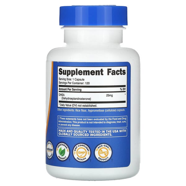 Alternative view of Nutricost, DHEA, 25 mg, 120 Capsules