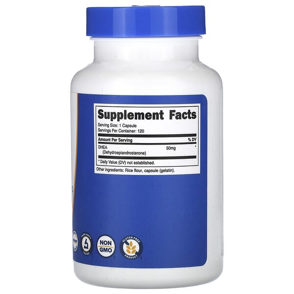 Alternative view of Nutricost, DHEA, 50 mg, 120 Capsules