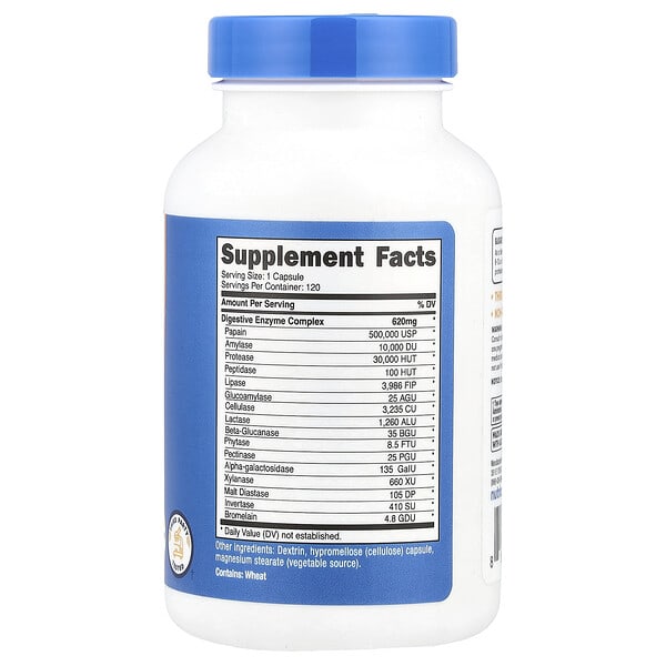 Alternative view of Nutricost, Digestive Enzymes, 620 mg, 120 Capsules