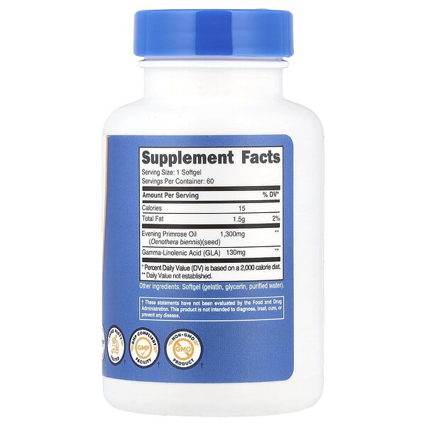 Alternative view of Nutricost, Evening Primrose Oil, 1,300 mg, 60 Softgels