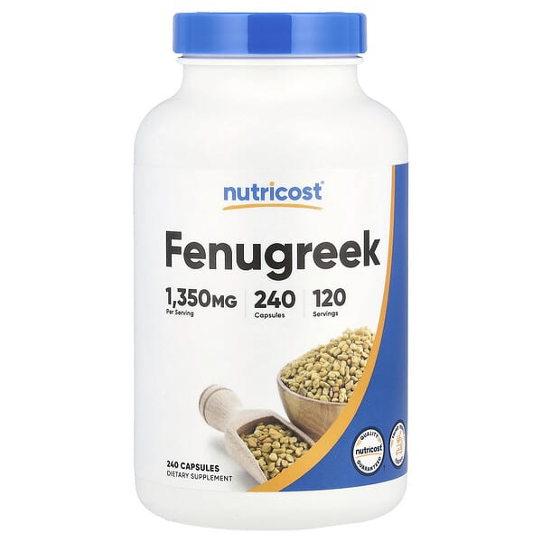 Nutricost, Fenugreek, 240 Capsules (675 mg per Capsule)