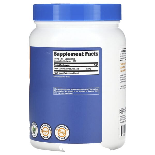 Alternative view of Nutricost, GABA, Unflavored, 17.6 oz (500 g)