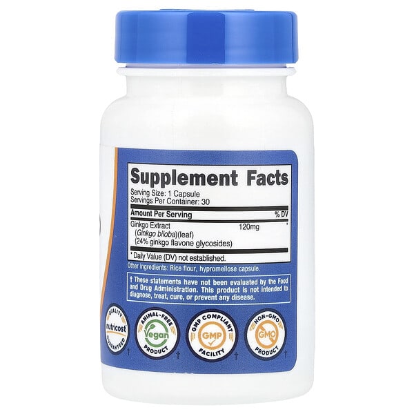 Alternative view of Nutricost, Ginkgo Biloba, 120 mg, 30 Capsules