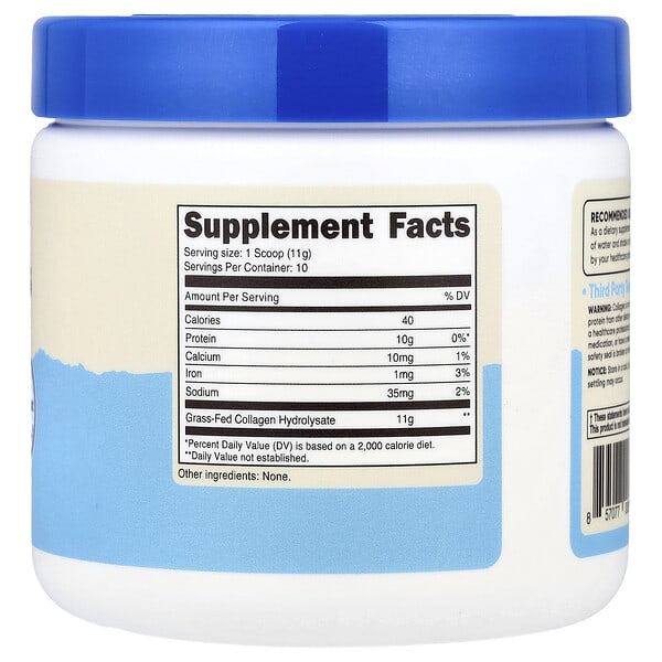 Alternative view of Nutricost, Grass-Fed Collagen Peptides, Unflavored, 4 oz (113 g)