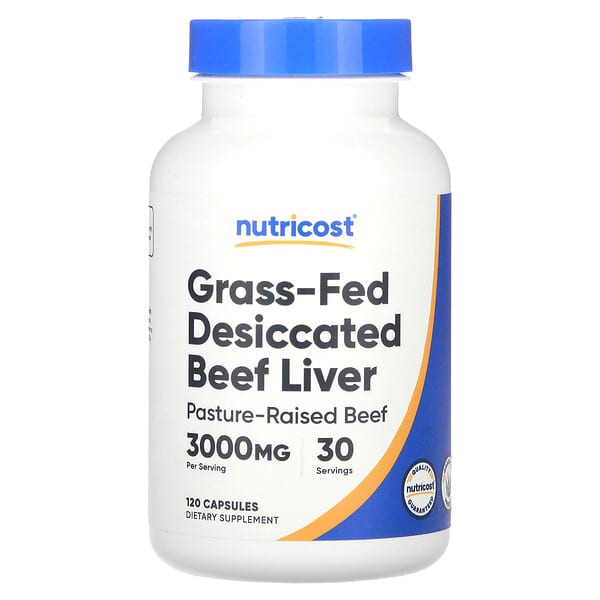 Nutricost, Grass-Fed Desiccated Beef Liver, 120 Capsules (750 mg per Capsule) 4 Nutricost, Grass-Fed Desiccated Beef Liver, 120 Capsules (750 mg per Capsule)