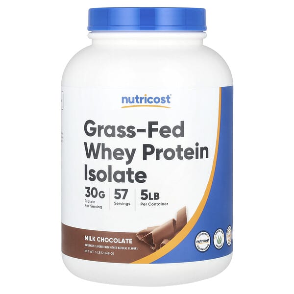 Nutricost, Grass-Fed Whey Protein Isolate, Milk Chocolate, 5 lb (2,268 g) 3 Nutricost, Grass-Fed Whey Protein Isolate, Milk Chocolate, 5 lb (2,268 g)