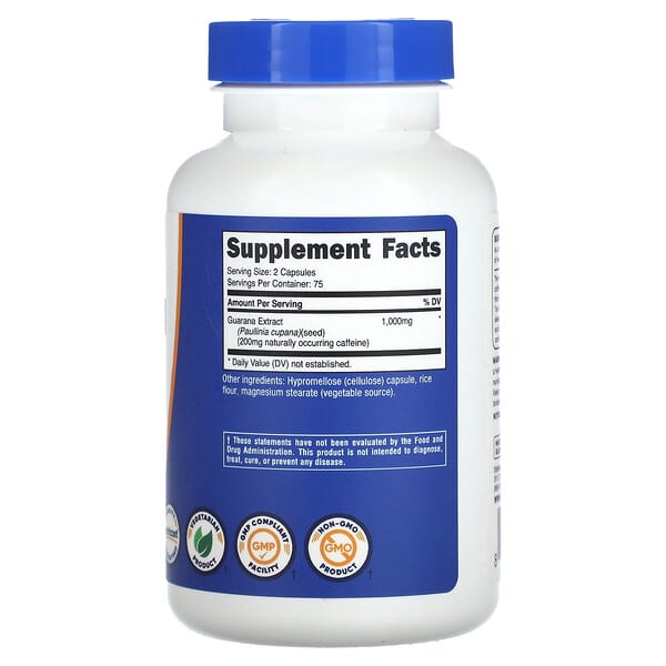 Alternative view of Nutricost, Guarana, 150 Capsules (500 mg per Capsule)