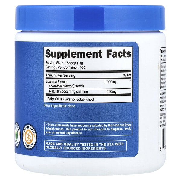 Alternative view of Nutricost, Guarana Powder, 3.5 oz (100 g)