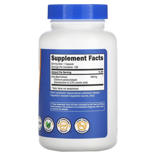 Alternative view of Nutricost, Holy Basil, 500 mg, 120 Capsules