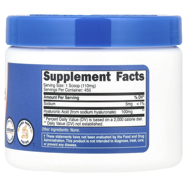 Alternative view of Nutricost, Hyaluronic Acid, Unflavored, 1.8 oz (50 g)