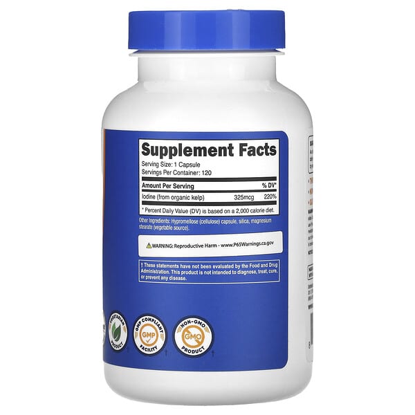 Alternative view of Nutricost, Iodine, 325 mcg, 120 Capsules