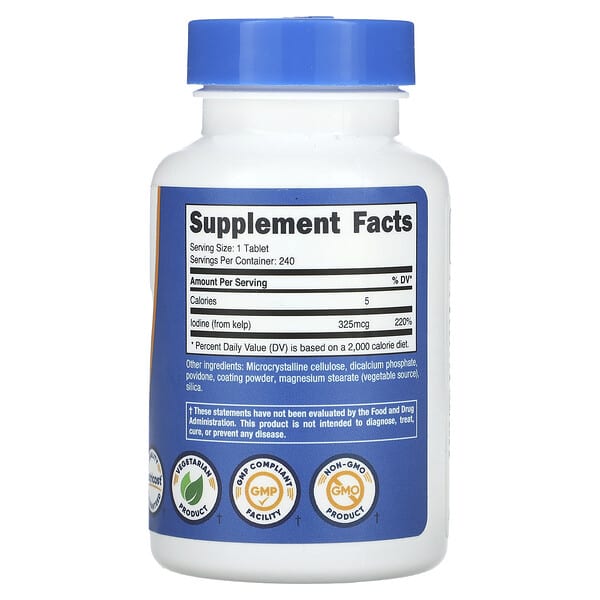 Alternative view of Nutricost, Kelp, 325 mcg, 240 Tablets