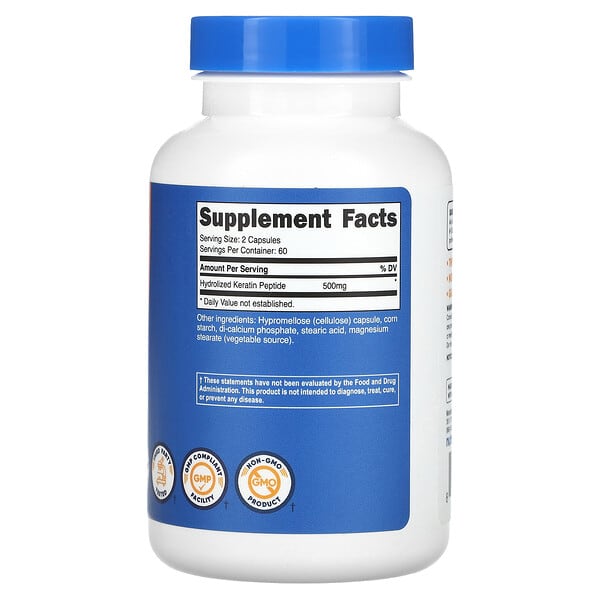 Alternative view of Nutricost, Keratin, 120 Capsules (250 mg per Capsule)