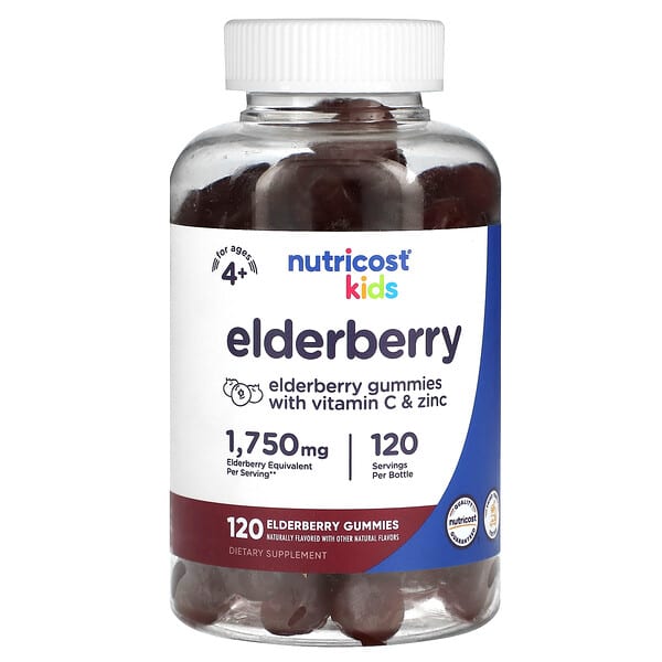 Nutricost, Kids, Elderberry Gummies, Ages 4+, 120 Gummies