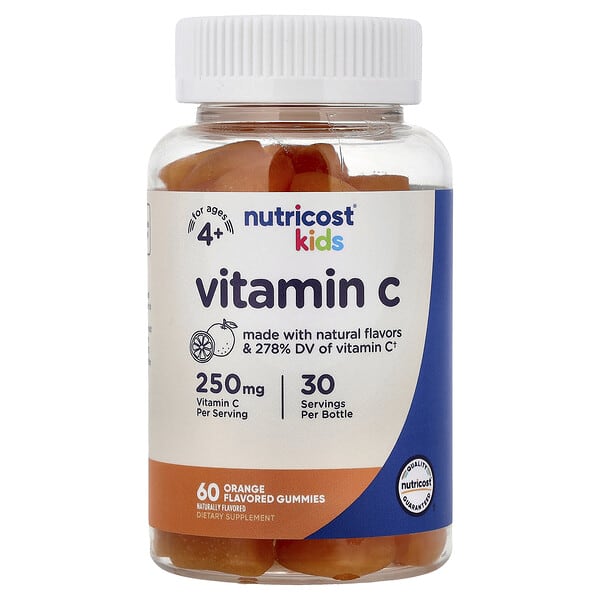 Nutricost, Kids, Vitamin C Gummies, Ages 4+, Orange, 60 Gummies 3 Nutricost, Kids, Vitamin C Gummies, Ages 4+, Orange, 60 Gummies