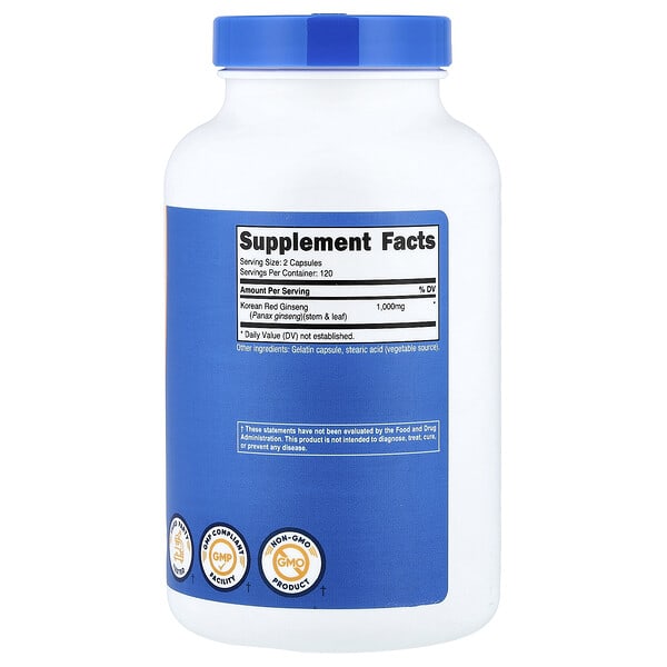 Alternative view of Nutricost, Korean Red Ginseng, 240 Capsules (500 mg per Capsule)