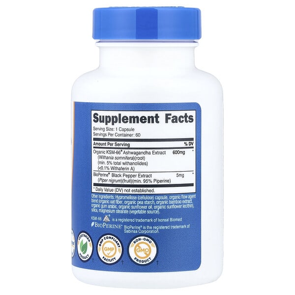 Alternative view of Nutricost, KSM-66®, Ashwagandha Root Extract, 60 Capsules