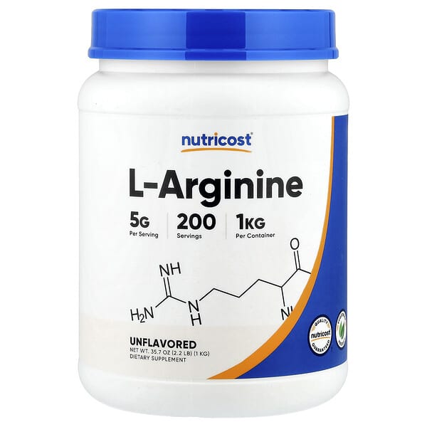 Nutricost, L-Arginine, Unflavored, 35.7 oz (1 kg)