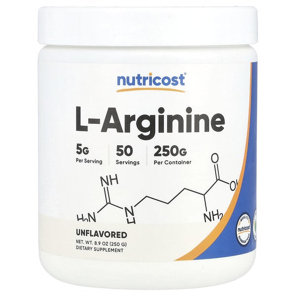 Nutricost, L-Arginine, Unflavored, 8.9 oz (250 g) 3 Nutricost, L-Arginine, Unflavored, 8.9 oz (250 g)
