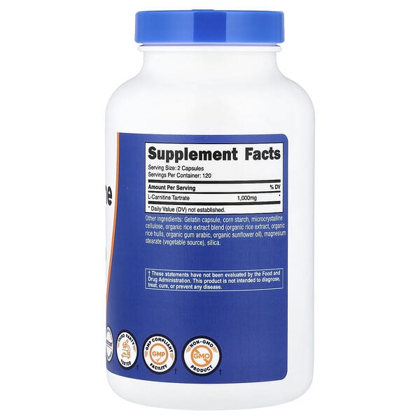 Alternative view of Nutricost, L-Carnitine Tartrate, 240 Capsules (500 mg per Capsule)