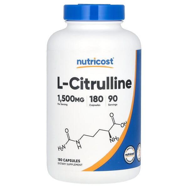 Nutricost, L- Citrulline, 180 Capsules (750 mg per Capsule)