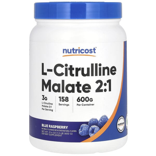 Nutricost, L-Citrulline Malate 2:1, Blue Raspberry, 21.4 oz (600 g)