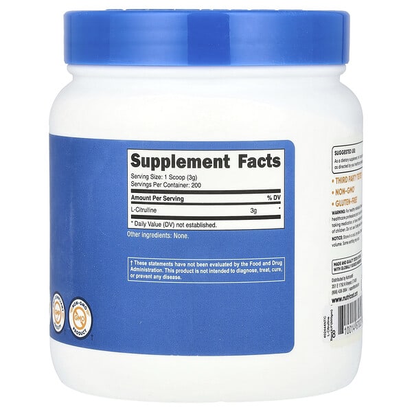 Alternative view of Nutricost, L-Citrulline, Unflavored , 1.3 lb (600 g)