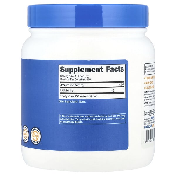 Alternative view of Nutricost, L-Glutamine, Unflavored, 17.9 oz (500 g)