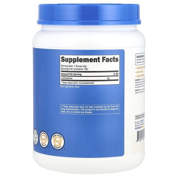 Alternative view of Nutricost, L-Glutamine, Unflavored, 35.7 oz (1 kg)