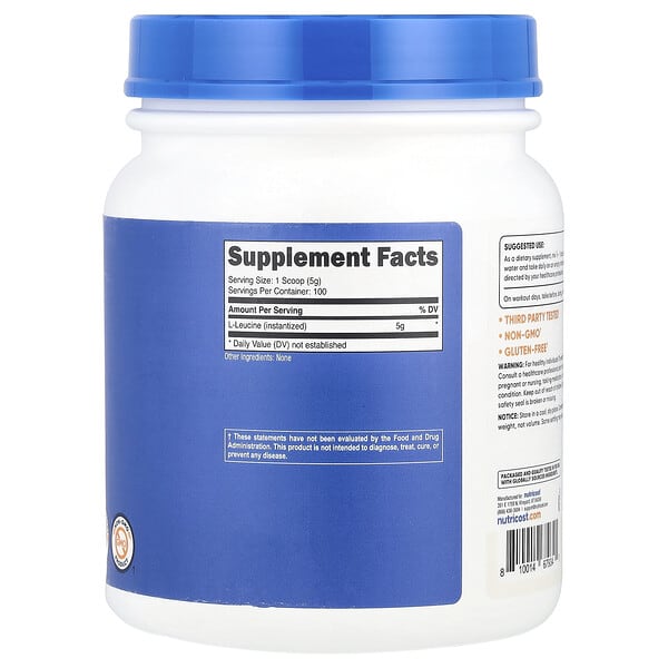 Alternative view of Nutricost, L-Leucine, Unflavored, 17.9 oz  (500 g)