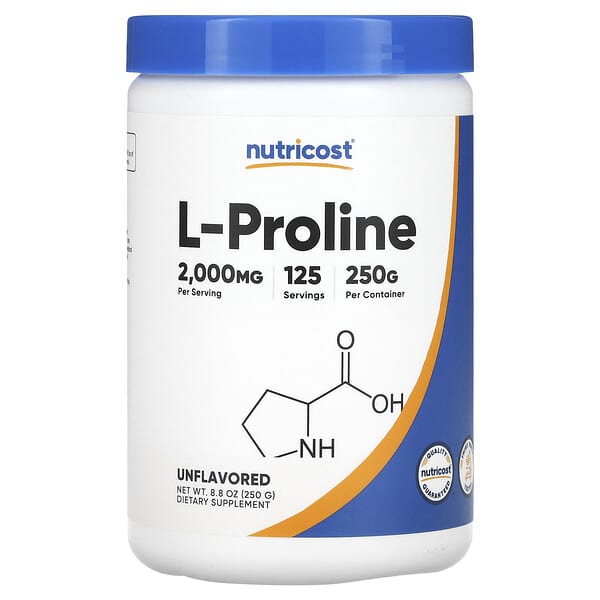 Nutricost, L-Proline, Unflavored, 8.8 oz (250 g) 2 Nutricost, L-Proline, Unflavored, 8.8 oz (250 g)