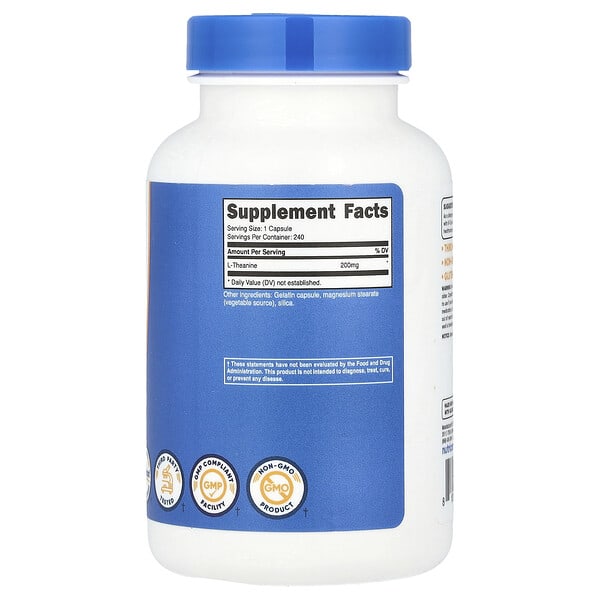 Alternative view of Nutricost, L-Theanine, 200 mg, 240 Capsules
