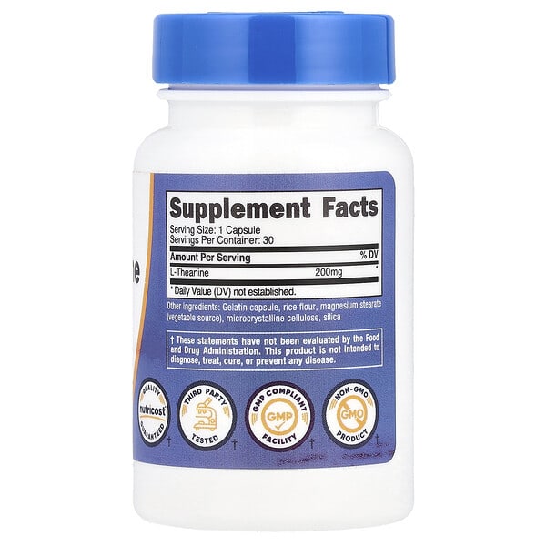 Alternative view of Nutricost, L-Theanine, 200 mg, 30 Capsules