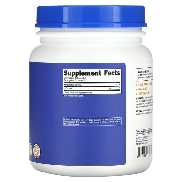 Alternative view of Nutricost, L-Tyrosine, Unflavored, 17.9 oz (500 g)