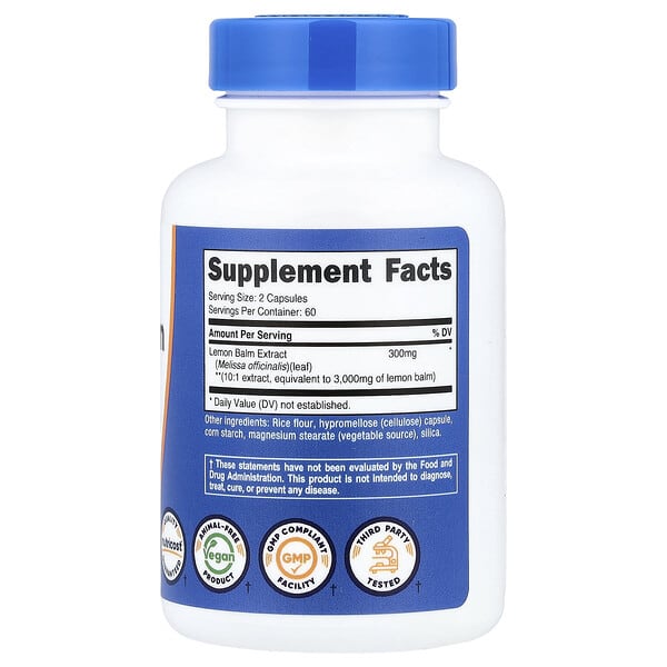 Alternative view of Nutricost, Lemon Balm, 120 Capsules (150 mg per Capsule)