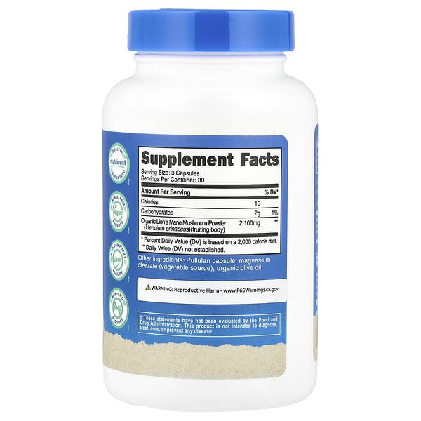 Alternative view of Nutricost, Lion's Mane Mushroom, 90 Capsules (700 mg per Capsule)