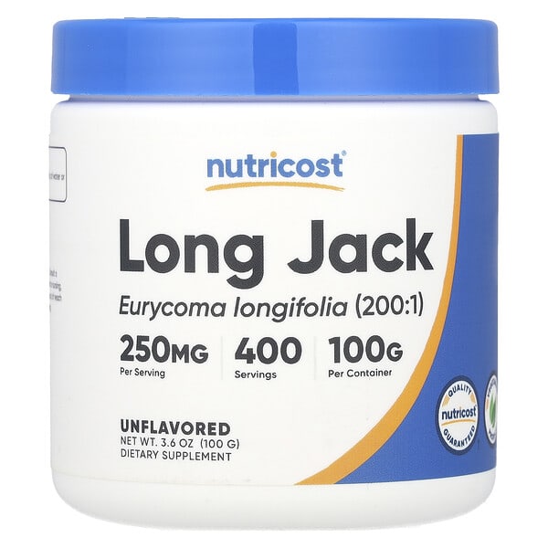 Nutricost, Long Jack, Unflavored, 3.6 oz (100 g) 2 Nutricost, Long Jack, Unflavored, 3.6 oz (100 g)