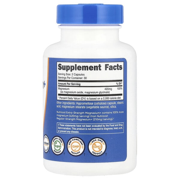 Alternative view of Nutricost, Magnesium+, 60 Capsules (210 mg per Capsule)