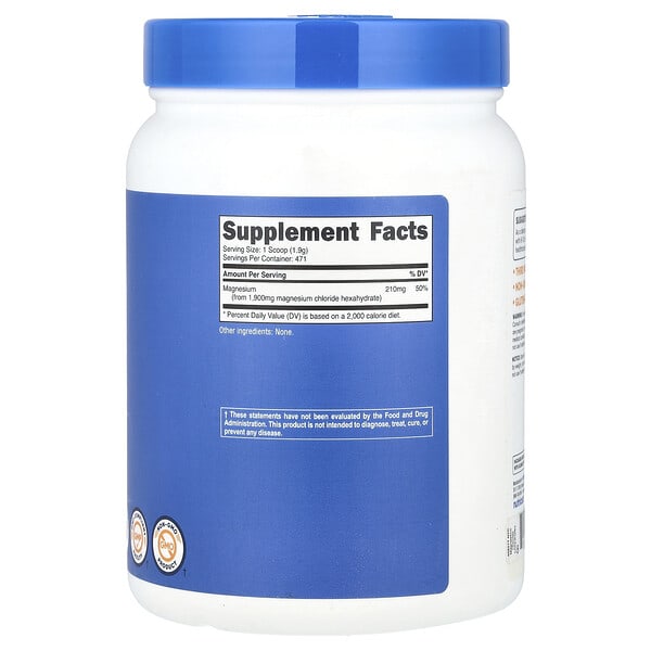 Nutricost, Magnesium Chloride, Unflavored, 32.4 oz (907 g) 2 Nutricost, Magnesium Chloride, Unflavored, 32.4 oz (907 g) - Ảnh 2