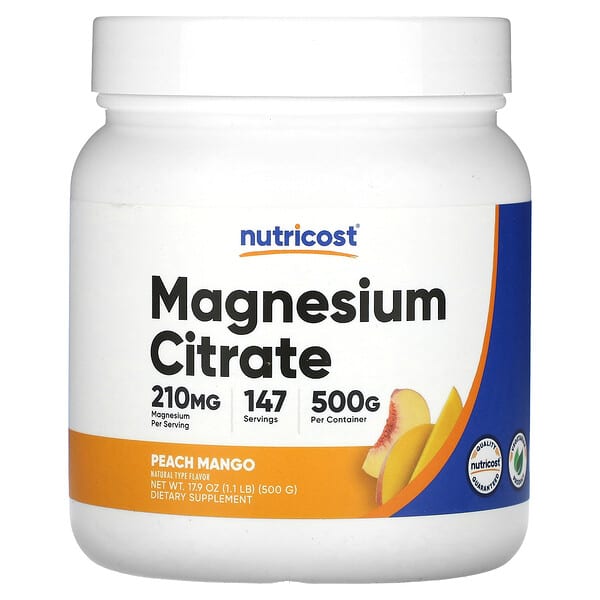 Nutricost, Magnesium Citrate, Peach Mango, 17.9 oz (500 g) 3 Nutricost, Magnesium Citrate, Peach Mango, 17.9 oz (500 g)