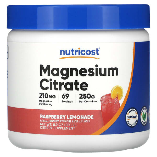 Nutricost, Magnesium Citrate, Raspberry Lemonade, 8.9 oz (250 g) 4 Nutricost, Magnesium Citrate, Raspberry Lemonade, 8.9 oz (250 g)