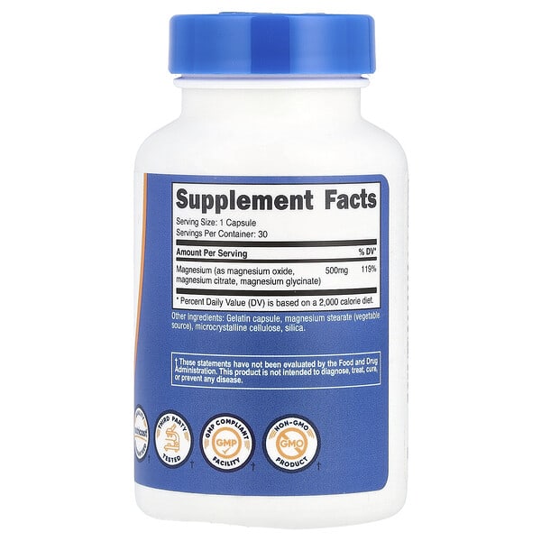 Alternative view of Nutricost, Magnesium Complex, 500 mg, 30 Capsules