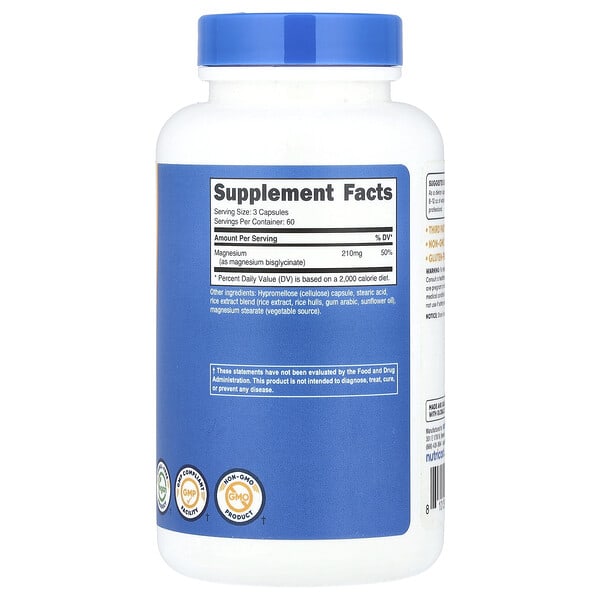 Alternative view of Nutricost, Magnesium Glycinate, 180 Capsules (70 mg per Capsule)